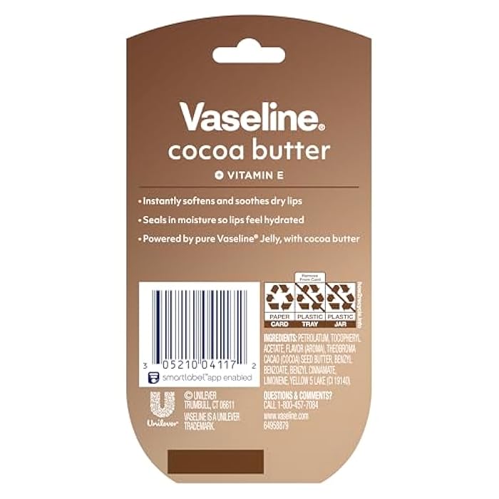 Vaseline Lip Balm Mini 2 ct Cocoa Butter For Dry Cracked Skin Hydrating Lip Balm 0.5 oz - Image 2
